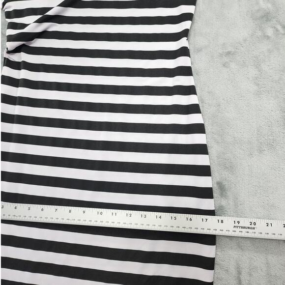 Finejo Dress Womens XL Black White Striped Off Shoulder Square Neck Bodycon - Picture 8 of 10